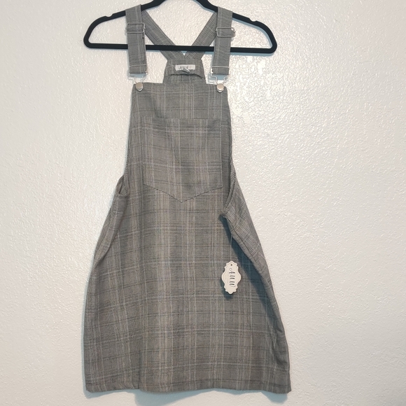 gray overall dress